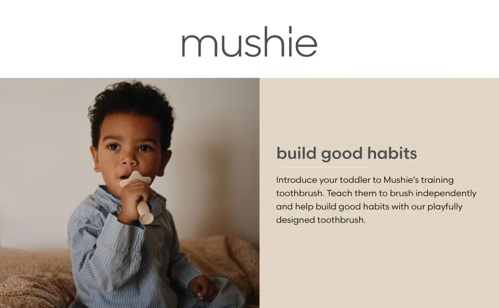 mushie Star Toddler Training Toothbrush (Shifting Sand) Star (Shifting Sand) - Mushie Training Toothbrush