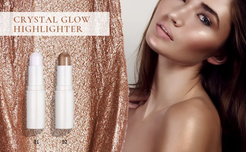 LACOMCHIR Cream Highlighter Stick Face&Body Luminizer Moisture Weightless Highlight Shinelighter Vegan & Cruelty Free 0.23oz (02-MCF) - highlighter stick cream highlighter glow shimmer vegan gluten-free clean beauty sunkissed