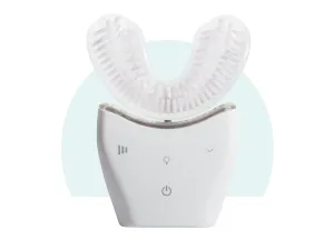 AutoBrush Sonic U Shaped Electric Toothbrush with Soft Nylon Bristles  Rechargeable (White  Double-Sided Brush) White  Double Sided - AutoBrush Pro