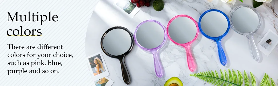 Jetec Hand Mirror Double Sided Handheld Mirror 1X/ 2X Magnifying Mirror with Handle Mirror Rounded Shape Makeup Mirror (White) - product information 4