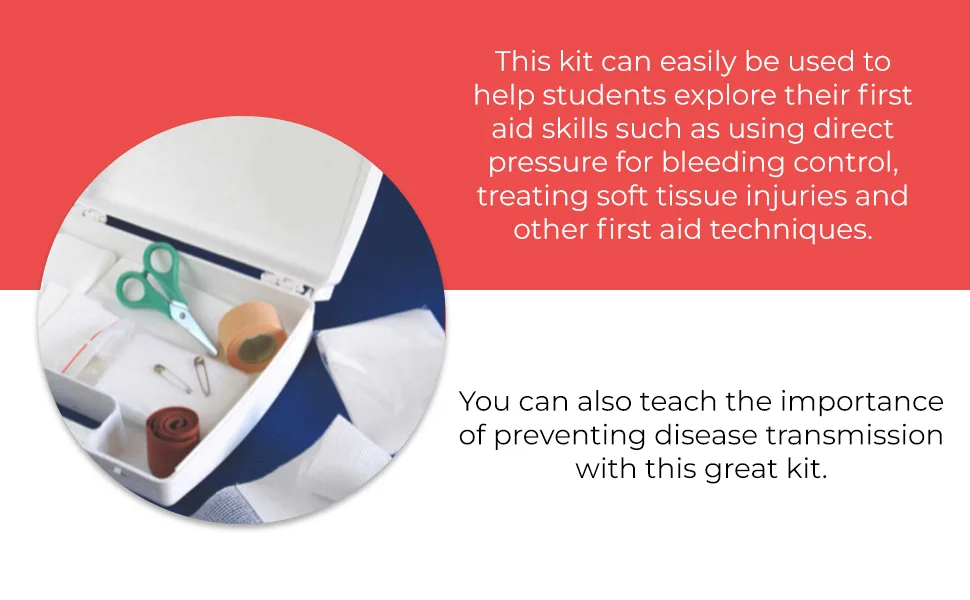 Box of 10 First Aid Training Kits  Basic  MCR Medical - CPR Student Training Kits with Shield &CPR Student Training Kits with Shield & Gloves Gloves