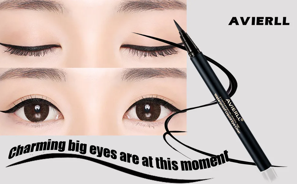 AVIERLL Waterproof Liquid Eyeliner -2Pens Black Eyeliner Long Lasting&Smudgeproof Makeup Liner Easy Liquid Pen 0.03 Fl. Oz (Black) - Charming big eyes are at this moment