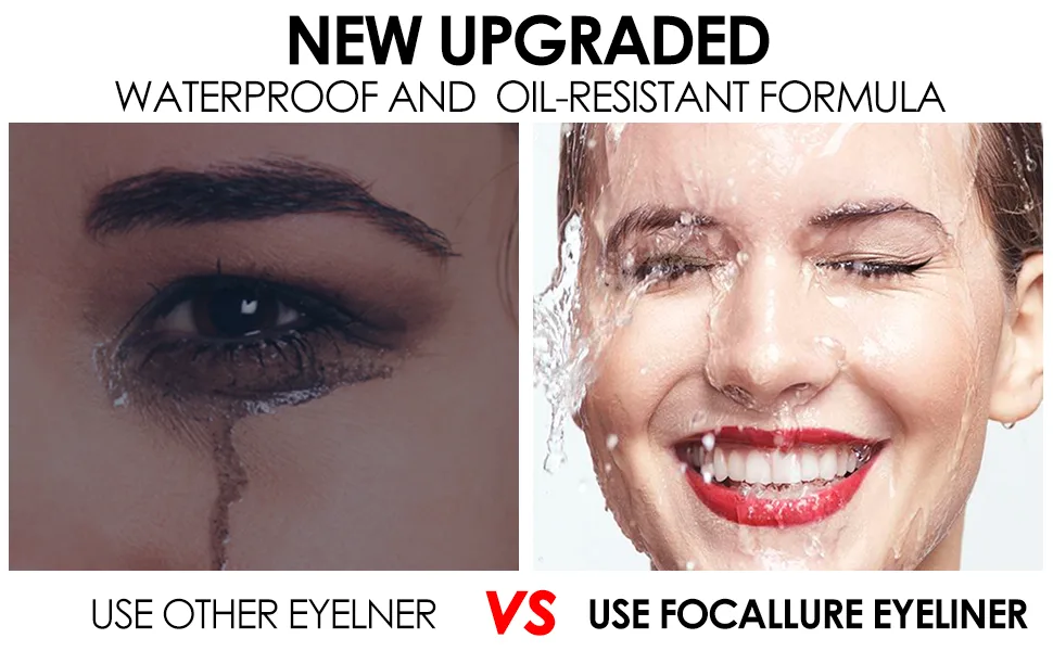 FOCALLURE Waterproof Black Matte Eyeliner Quick-dry Liquid Ink Liner Easy to Draw a Fine Eyeliner with Flexible Tip Long Lasting Eye Liners Make Up 13 - product information 5