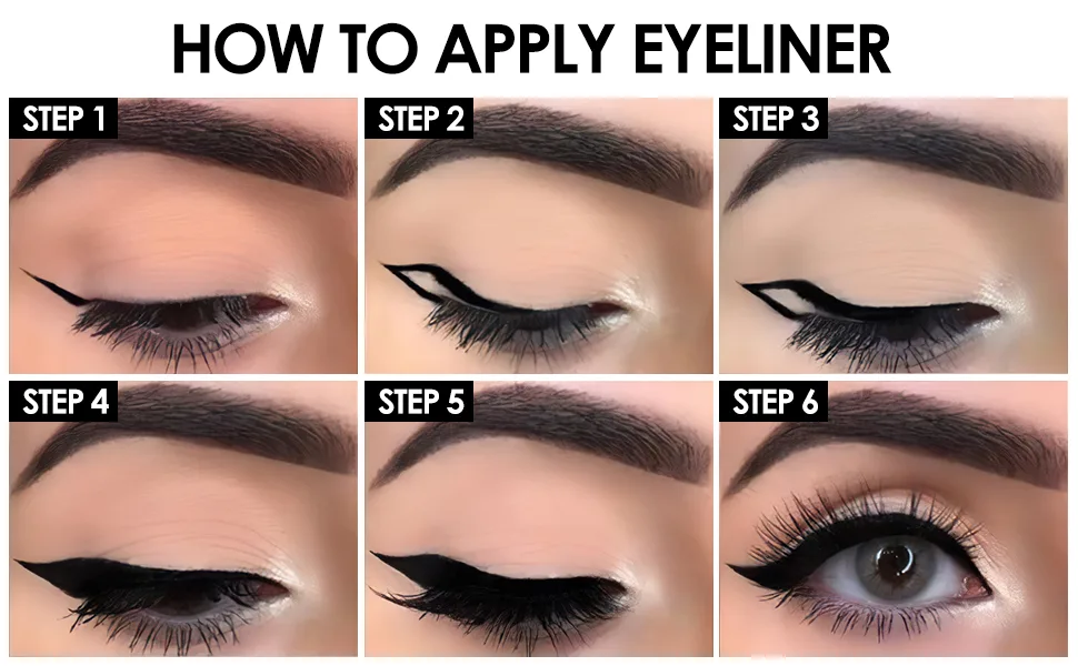 FOCALLURE Waterproof Black Matte Eyeliner Quick-dry Liquid Ink Liner Easy to Draw a Fine Eyeliner with Flexible Tip Long Lasting Eye Liners Make Up 13 - product information 6