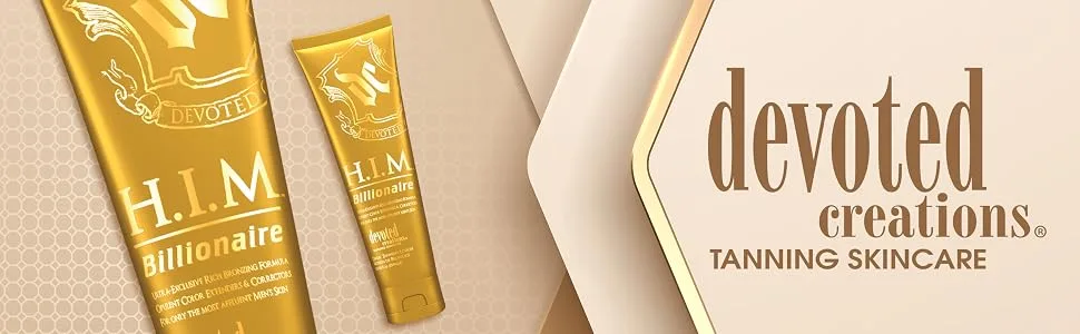 Devoted Creations H.I.M Billionaire Dark Tanning Lotion   Ultra-Exclusive Rich Bronzing Formula with Opulent Color Extenders and Correctors   8.5 oz. - HIM Billionaire By Devoted Creations