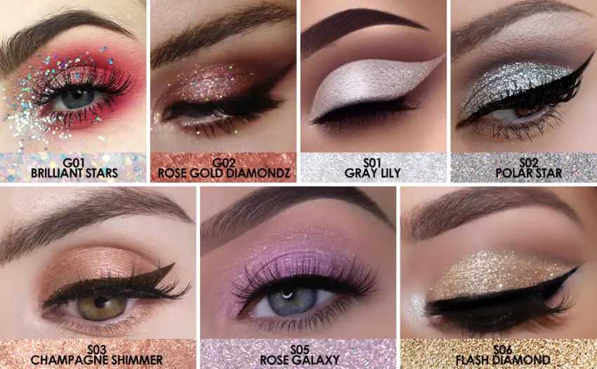 FOCALLURE Glittering Liquid Eyeshadow  High-Impact  Long Lasting  Quick-Drying  Crease Resistant  Precision Applicator Included  01 Gray Lily 1 Gray Lily - FA195 5