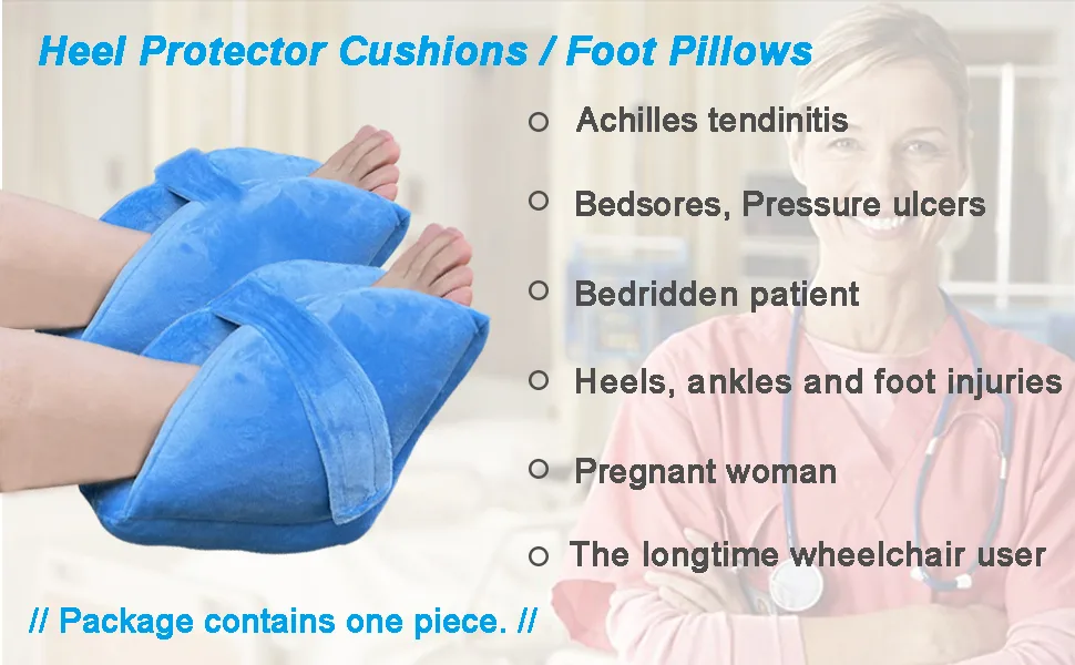 Heel Protector Cushion Foot Support Pillow for Pressure Sores & Ulcers  1 Piece Foot Elevation Pillow Ankle Protector Pressure Relieving Boots for Bedridden Patients (Right) - foot protertor