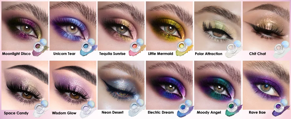 FOCALLURE Chameleon Cream Eyeshadow Intense Color Shifting Creamy Eye Shadows Highly Pigmented Metallic Shimmer Multi-Reflective Finishes Moonlight Disco 01 Moonlight Disco - FA901 3