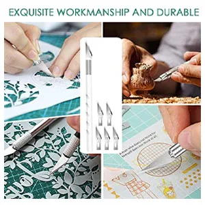 13 Pcs Vinyl Weeding Tools Stainless Steel Plotter Accessories HTV  Precision Carving Craft Hobby Knife Kit +1 Piece Storage Bag  Silhouettes  Cameos  DIY Art Work Cutting Scrapbook - product information 4