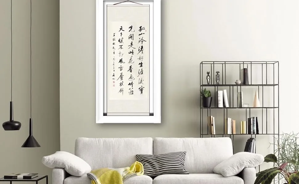CA Society 4Pcs Japanese Scroll Blank Chinese Calligraphy Scroll Decorative Scroll Wall Hanging DIY Art Project Supply 4 Colors Set - scroll