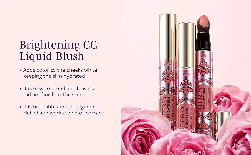 By Terry Brightening CC Liquid Blush | Radiance Boosting Blush Makeup | Blended with Rosehip Oil | 13g (0.4 oz) N 1 Rosy Flash - Brightening CC Liquid Blush