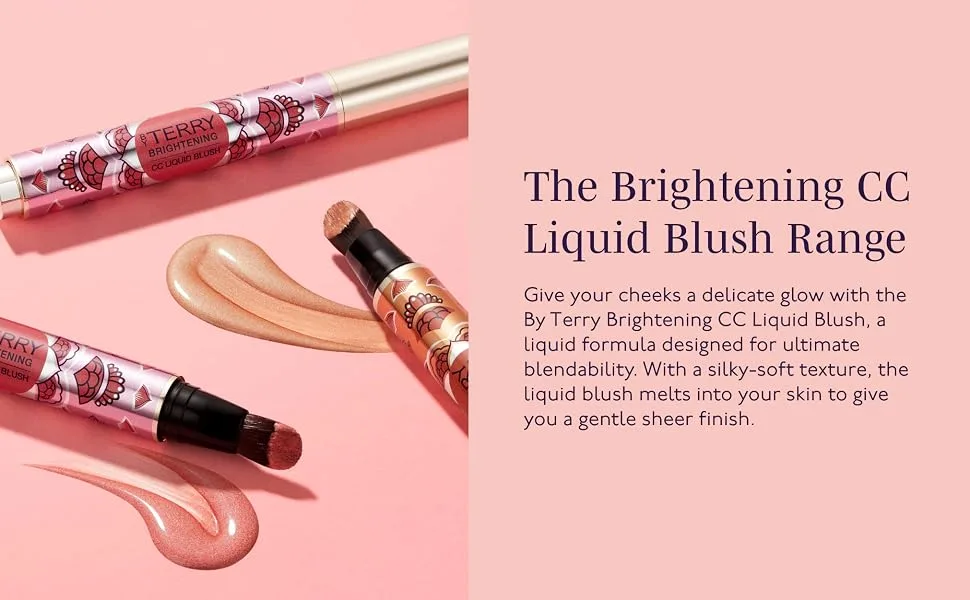 By Terry Brightening CC Liquid Blush | Radiance Boosting Blush Makeup | Blended with Rosehip Oil | 13g (0.4 oz) N 1 Rosy Flash - Brightening CC Liquid Blush