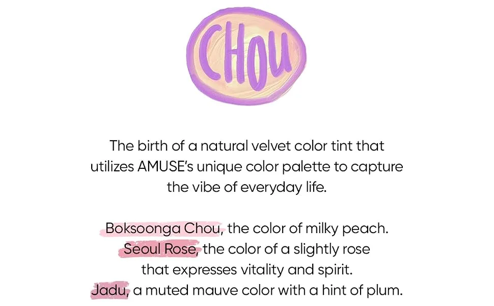 Amuse Chou Velvet Lip Tint Soft Matt Korean Makeup Comfortable wear Blurring & Smoothing Vegan 0.14 oz 02 ChouChou - product information 11