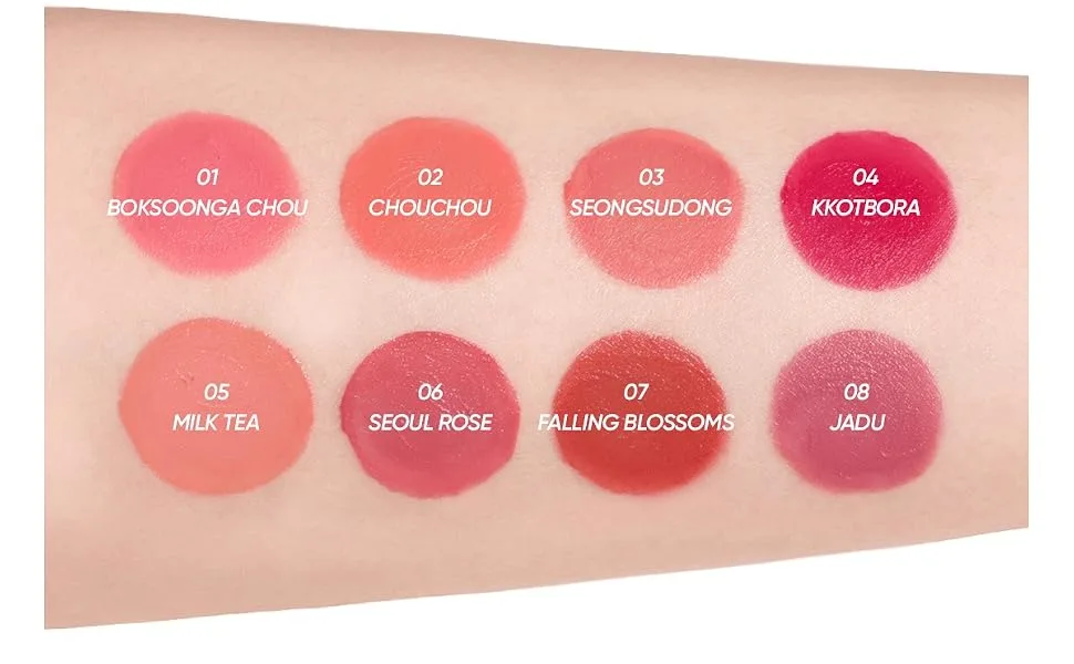 Amuse Chou Velvet Lip Tint Soft Matt Korean Makeup Comfortable wear Blurring & Smoothing Vegan 0.14 oz 02 ChouChou - product information 9