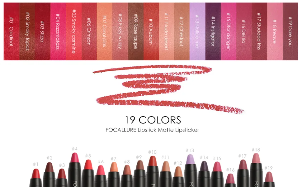 FOCALLURE Ultra Chic Matte Lipstick Rich Vitamin E Lip Crayon Lightweight Matte Color without Drying or Fading Long Lasting Waterproof Lips Makeup DARE YOU - product information 4