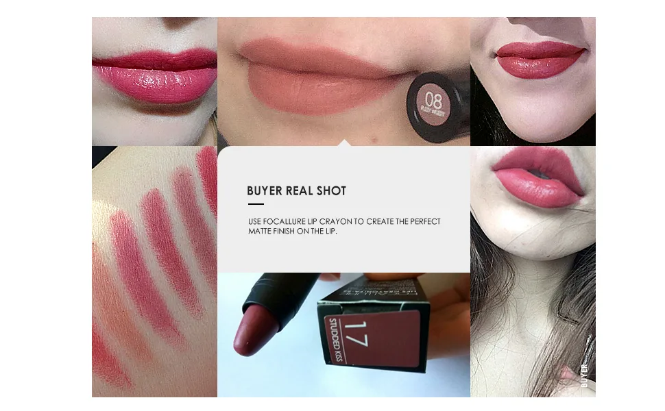 FOCALLURE Ultra Chic Matte Lipstick Rich Vitamin E Lip Crayon Lightweight Matte Color without Drying or Fading Long Lasting Waterproof Lips Makeup DARE YOU - product information 7