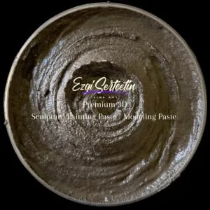 3D Sculpture Painting Paste|Texture Paste|Decorative Plaster|Ready to Use|Unique Colors|Ideal for Artwork|Stencil|Flowers|Texture|Art Relief| 6 oz (Metallic White) - Café Noir Brown