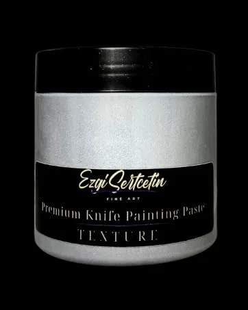 3D Sculpture Painting Paste|Texture Paste|Decorative Plaster|Ready to Use|Unique Colors|Ideal for Artwork|Stencil|Flowers|Texture|Art Relief| 6 oz (Metallic White) - Palette Knife Paste