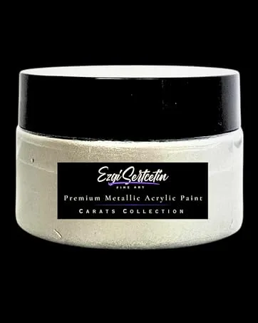 3D Sculpture Painting Paste|Texture Paste|Decorative Plaster|Ready to Use|Unique Colors|Ideal for Artwork|Stencil|Flowers|Texture|Art Relief| 6 oz (Metallic White) - Premium Acrylic Paint