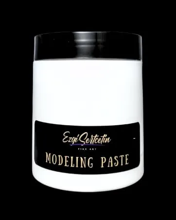 3D Sculpture Painting Paste|Texture Paste|Decorative Plaster|Ready to Use|Unique Colors|Ideal for Artwork|Stencil|Flowers|Texture|Art Relief| 6 oz (Metallic White) - Premium Modeling Paste