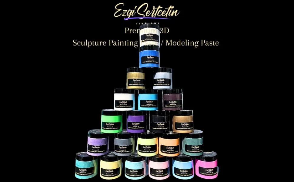 3D Sculpture Painting Paste|Texture Paste|Decorative Plaster|Ready to Use|Unique Colors|Ideal for Artwork|Stencil|Flowers|Texture|Art Relief| 6 oz (Metallic White) - Premium Sculpture Painting Paste All Stars