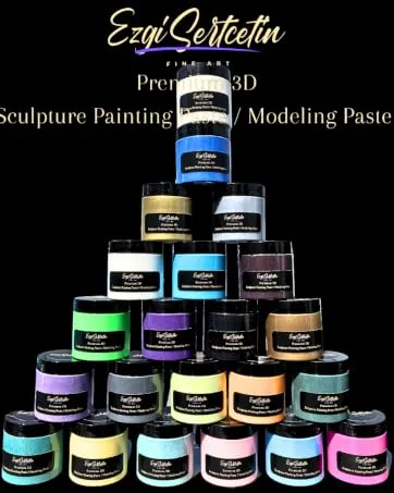 3D Sculpture Painting Paste|Texture Paste|Decorative Plaster|Ready to Use|Unique Colors|Ideal for Artwork|Stencil|Flowers|Texture|Art Relief| 6 oz (Metallic White) - Premium Sculpture Painting Paste All Stars