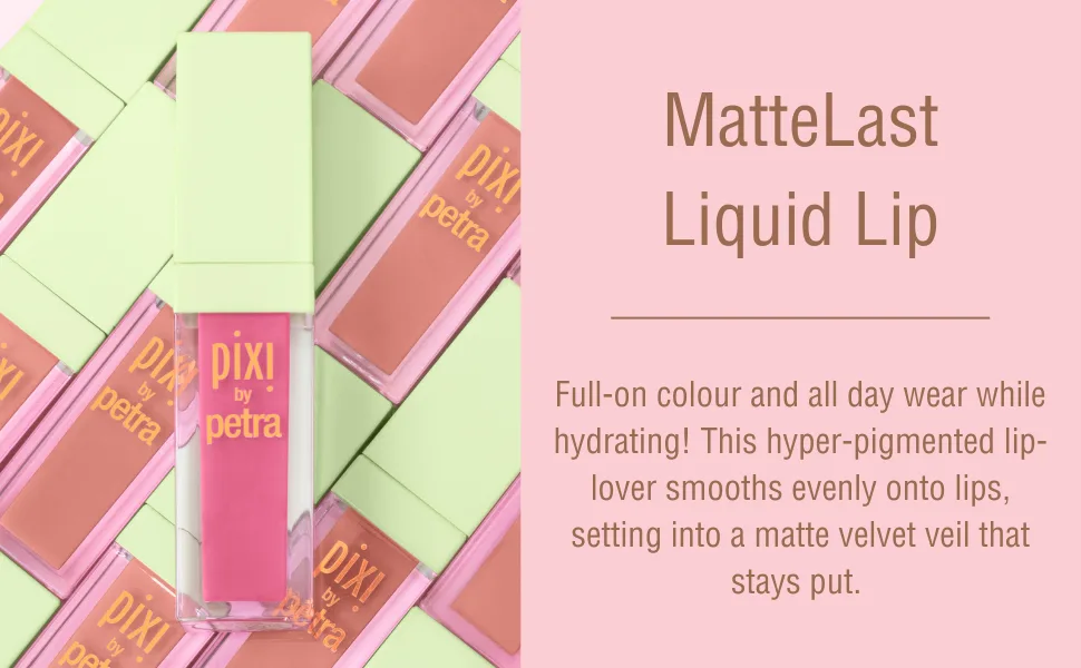 Pixi Beauty MatteLast Liquid Lip - Pastel Petal 6.9g |Long Lasting Full Coverage Lip Colour | Rosehip Oil and Vitamin E Hydrate Lips | 0.24 Oz - MatteLast Liquid lip