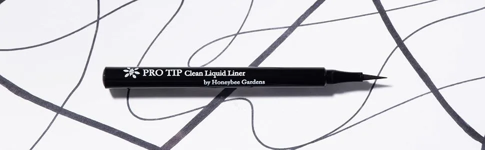 Honeybee Gardens ProTip Clean Liquid Liner  Black | Felt Tip | Long-Wearing | Vegan | Cruelty Free | Gluten Free - liner