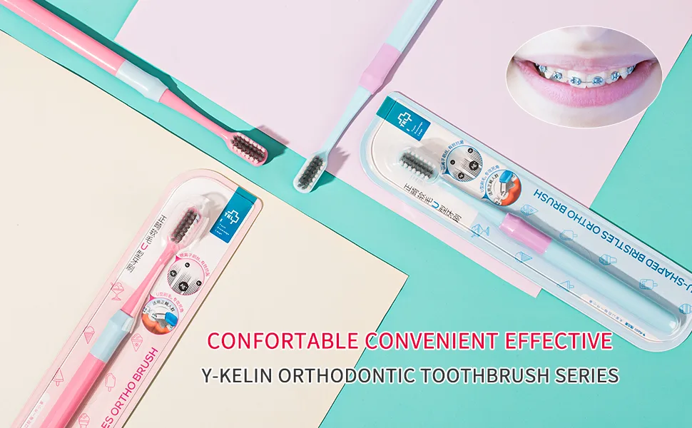 Y-Kelin U-Shaped Orthodontic Toothbrush Soft Bristle(4pcs) with L-Shaped Interdental Brush(10pcs) Orthodontic Brush - product information 1