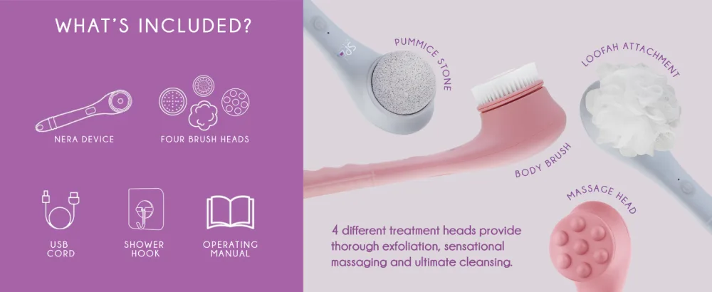 Spa Sciences - NERA Replacement Body Brush Head - Back and Body Brush - For All Skin Types - nera