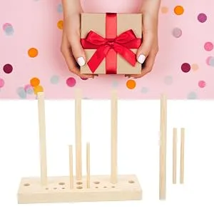 Pssopp Wooden Ribbon Bow Maker Wooden Multi Size Adjustable with Wooden Board Sticks for Christmas Bows Holiday Wreaths Crafts Decoration - Wooden Ribbon Bow Maker