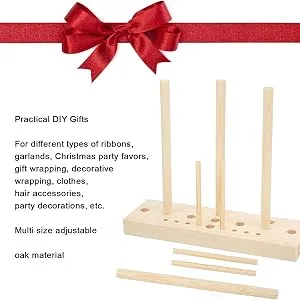 Pssopp Wooden Ribbon Bow Maker Wooden Multi Size Adjustable with Wooden Board Sticks for Christmas Bows Holiday Wreaths Crafts Decoration - Wooden Ribbon Bow Maker