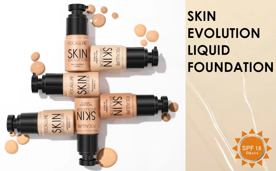 FOCALLURE 2 Pcs Liquid Foundation  Skin Evolution Foundation + Concealer  Full Coverage Foundation Makeup  Durable  Waterproof  Oil-Control  Hides Wrinkles & Lines  Warm Ivory 03 Warm Ivory - FA30 1