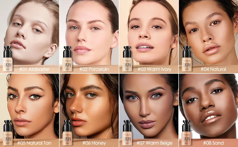 FOCALLURE 2 Pcs Liquid Foundation  Skin Evolution Foundation + Concealer  Full Coverage Foundation Makeup  Durable  Waterproof  Oil-Control  Hides Wrinkles & Lines  Warm Ivory 03 Warm Ivory - FA30 2
