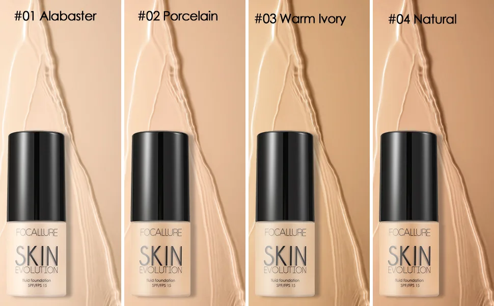 FOCALLURE 2 Pcs Liquid Foundation  Skin Evolution Foundation + Concealer  Full Coverage Foundation Makeup  Durable  Waterproof  Oil-Control  Hides Wrinkles & Lines  Warm Ivory 03 Warm Ivory - FA30 3