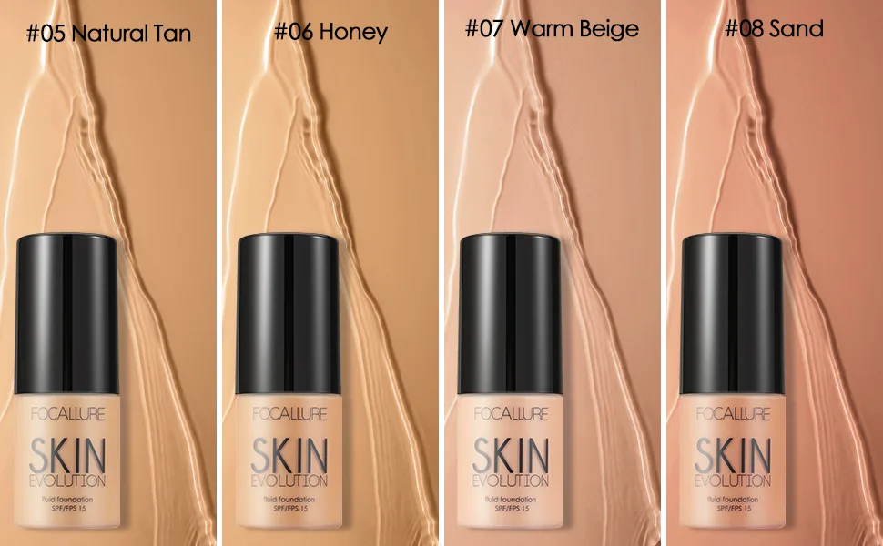 FOCALLURE 2 Pcs Liquid Foundation  Skin Evolution Foundation + Concealer  Full Coverage Foundation Makeup  Durable  Waterproof  Oil-Control  Hides Wrinkles & Lines  Warm Ivory 03 Warm Ivory - FA30 4-2