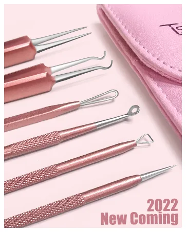Blackhead Remover Tool TsMADDTs 6 Pcs Pimple Popper Tool Acne Extractor Removal Tool for Nose Face with Portable Leather Bag(Rose Golden) - product information 9