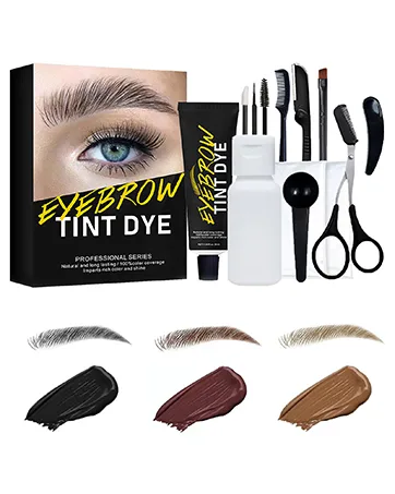 Eyebrow Color Kit Semi Permanent Eyebrow Color Safe & Professional Eyebrow Coloring Kit Suitable For Salon and Home Use Lasting for 4-6 Weeks (light brown) - brow color kit