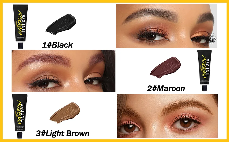 Eyebrow Color Kit Semi Permanent Eyebrow Color Safe & Professional Eyebrow Coloring Kit Suitable For Salon and Home Use Lasting for 4-6 Weeks (light brown) - brow tint kit