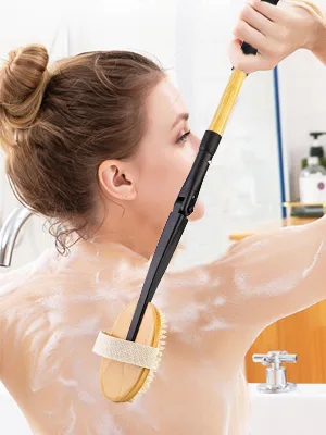 EASACE Long Handle Bath Body Brush & Lotion Applicator for Back Scrubber  Shower Brush with Soft Bristles for Wet or Dry - brush shower for back