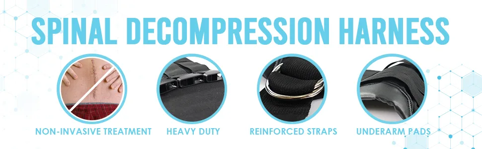 JJ CARE Spinal Decompression Harness  Hanging Upside down Back Stretcher for Lower Pain Relief  Back Traction & Spine Decompression of Bulging  Degenerative and Herniated Disc. - spinal decompression harness, traction device, lumbar traction