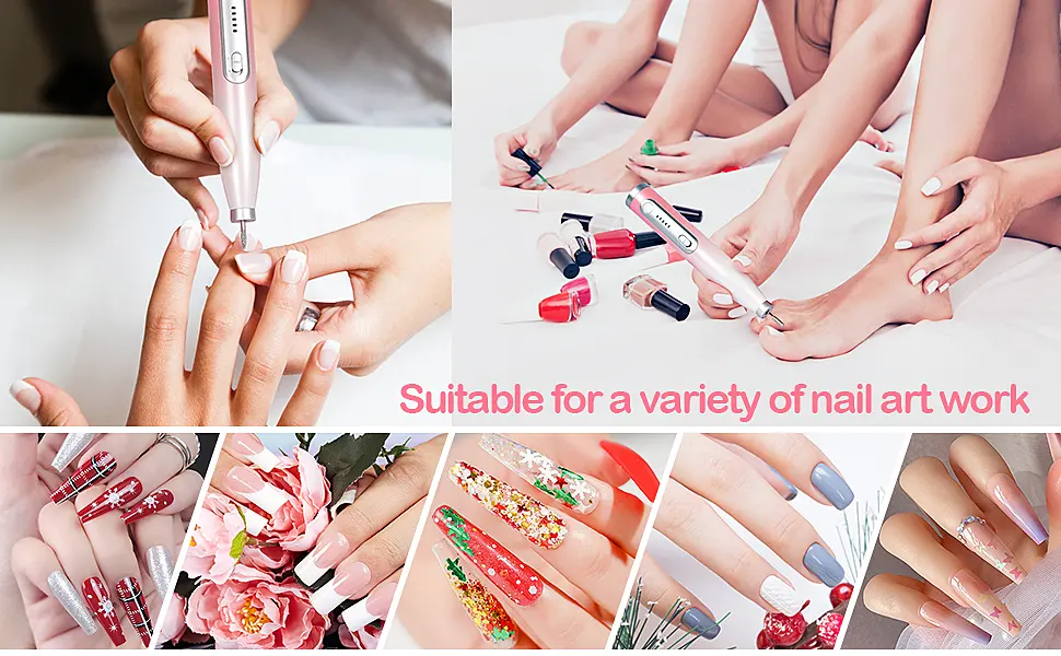 Cordless Electric Nail Drill TsMADDTs Portable Efile Nail Drill E File for Acrylic with 12 Nail Drill Bits  Nail Clipper and Brush Pink  Pink-2 - product information 12