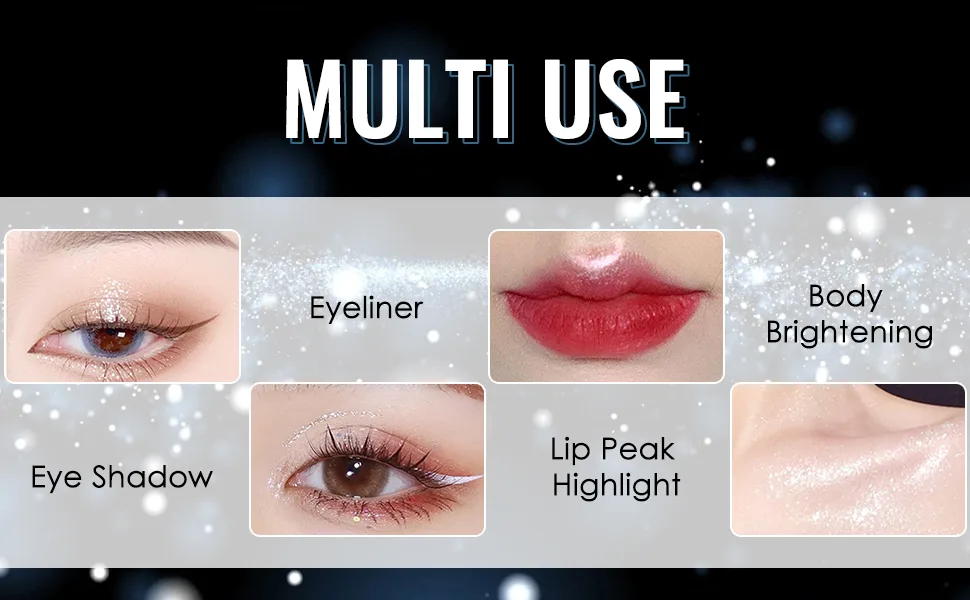 Erinde 4PCS Liquid Glitter Eyeliner EyeShadow Makeup  Tear Drop  Shimmer Metallic  Long Wearing  Twinkle Under Eye Makeup Shadow Christmas Makeup 01 02 03 04 - eyeliner sticker