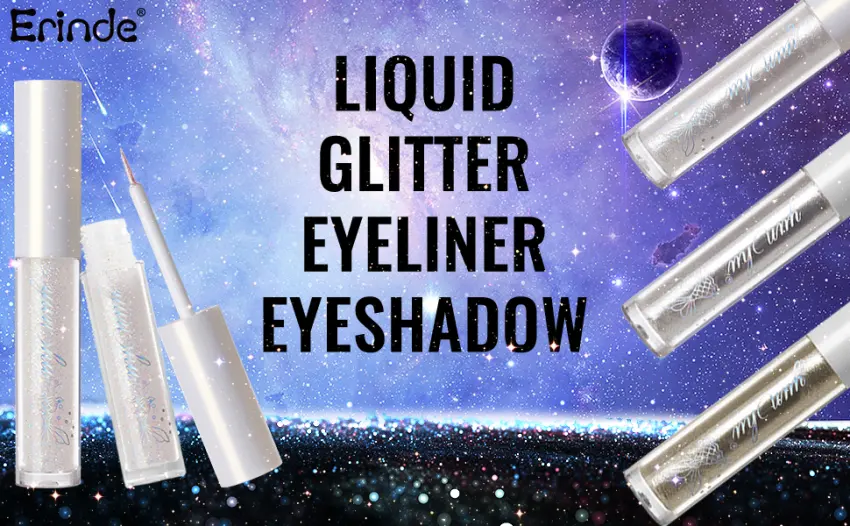 Erinde 4PCS Liquid Glitter Eyeliner EyeShadow Makeup  Tear Drop  Shimmer Metallic  Long Wearing  Twinkle Under Eye Makeup Shadow Christmas Makeup 01 02 03 04 - liquid glitter eyeliner eyeshadow