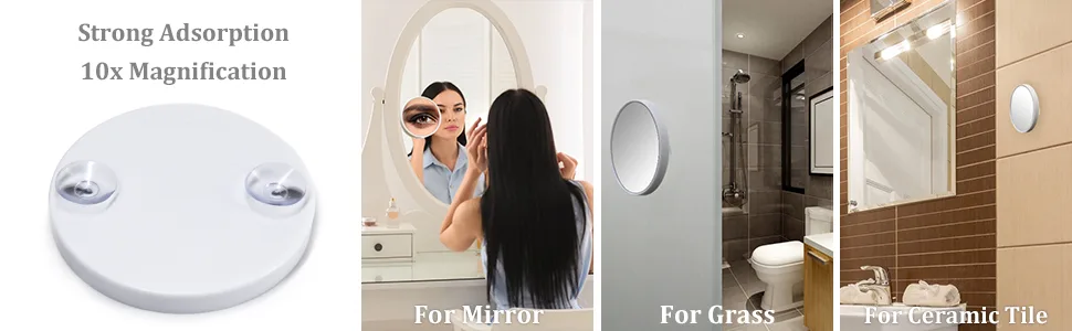 Kintion Lighted Makeup Mirror  Portable USB Rechargeable Vanity Mirror with Lights  360  Swivel Placement  Touch Screen Brightness Adjustable With 10x - 10X Magnifying Mirror