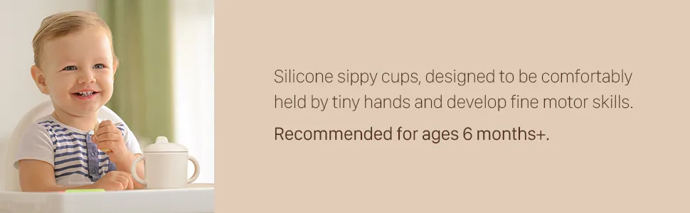 Catii Sippy Cups for Baby 6 Months+ Silicone Sippy Cups Leak Proof 5oz Microwavable Sippy Cups for 1+ year old (Gray) - No spill sippy cup