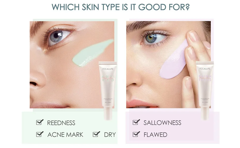 FOCALLURE Blurmax Pore-Minimize Face Primer  Skin Color Correcting  Lightweight  Mattifying  Controls Shine  Hydrates  All-Day Wear  Greenv - FA166   2