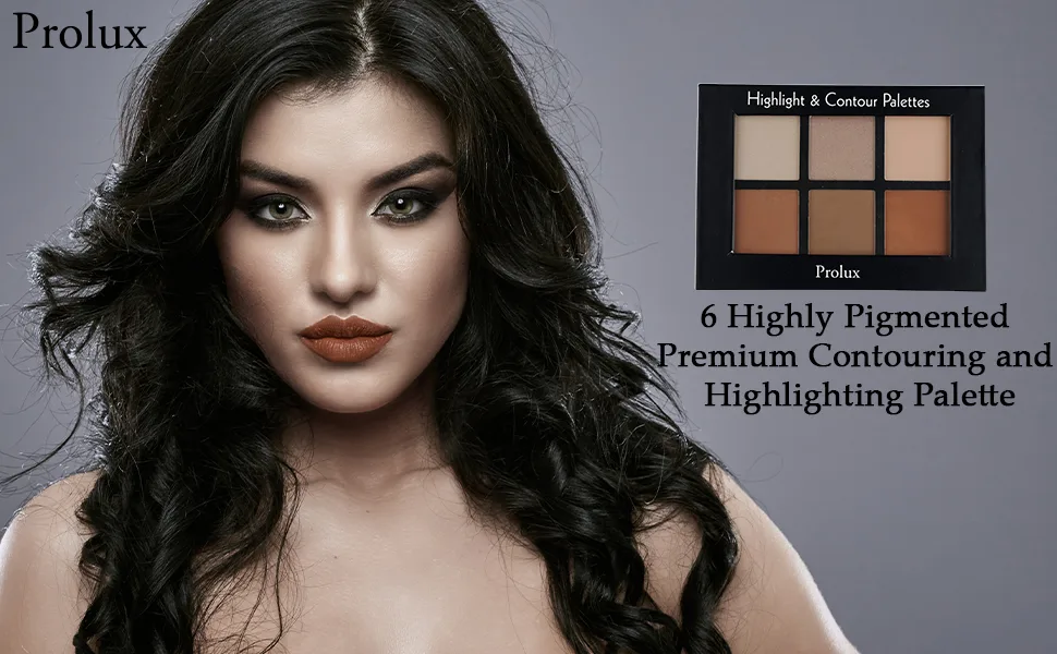 Prolux Highlight and Contour Palettes - 6 Highly Pigmented Premium Contouring and Highlighting Palette for Flawless Highlighting and Contouring - product information 1