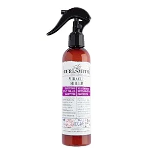 CURLSMITH - Miracle Shield  Protein-Rich Hair Protection Spray for All Curl and Hair Types (8 fl oz) - Curlsmith Miracle Shield - Heat protection spray for all hair types