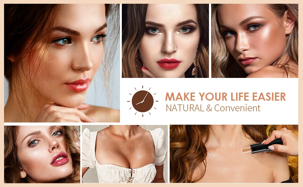 Cream Contour Stick Makeup Highlighter Stick Concealer Stick with Double Ended Design Cream Bronzer Stick Long Lasting Professional Makeup Contour  Shaping 3D Face Effect (03) - Cream Contour Stick